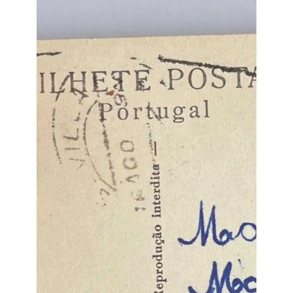 Vintage MId Century 1900s Ephemera RPPC Postcard Lisboa Portugal Franco Espana
